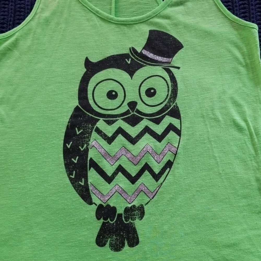 Appropriate Behavior Owl Green Racerback Tank Top